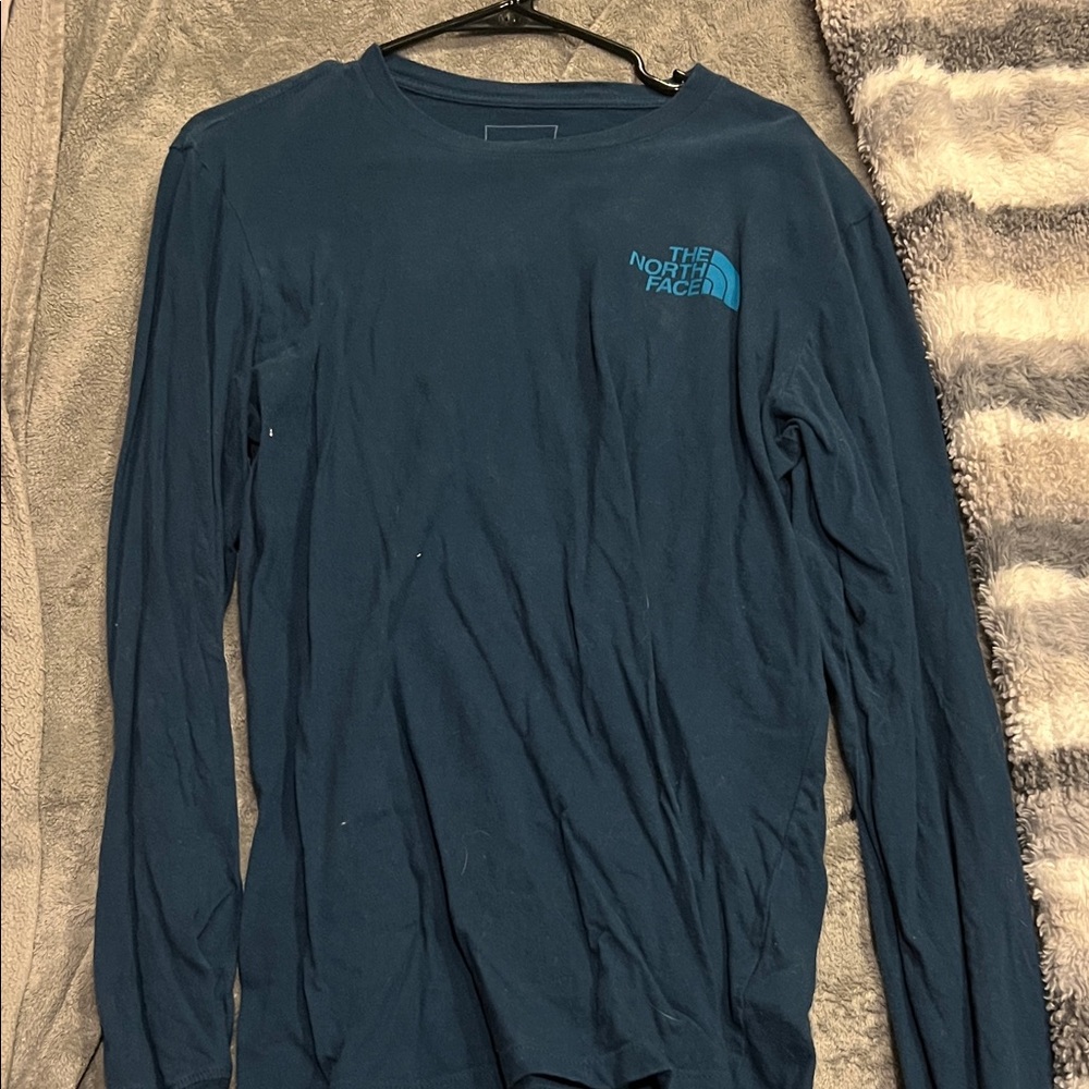North Face Mens Teal and Blue long sleeve shirt